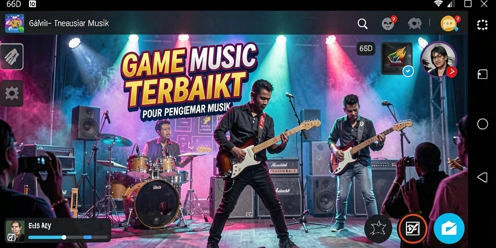 Screenshot 66D menampilkan gameplay musik yang seru dan interaktif.