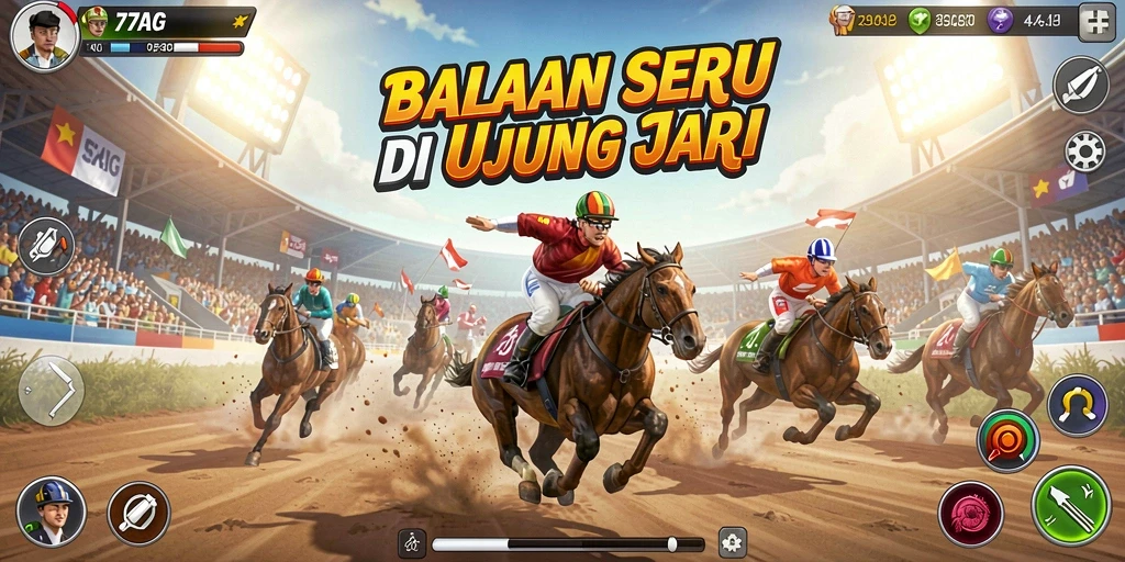 Gambaran gameplay yang mendebarkan dari 77AG dengan balapan cepat.