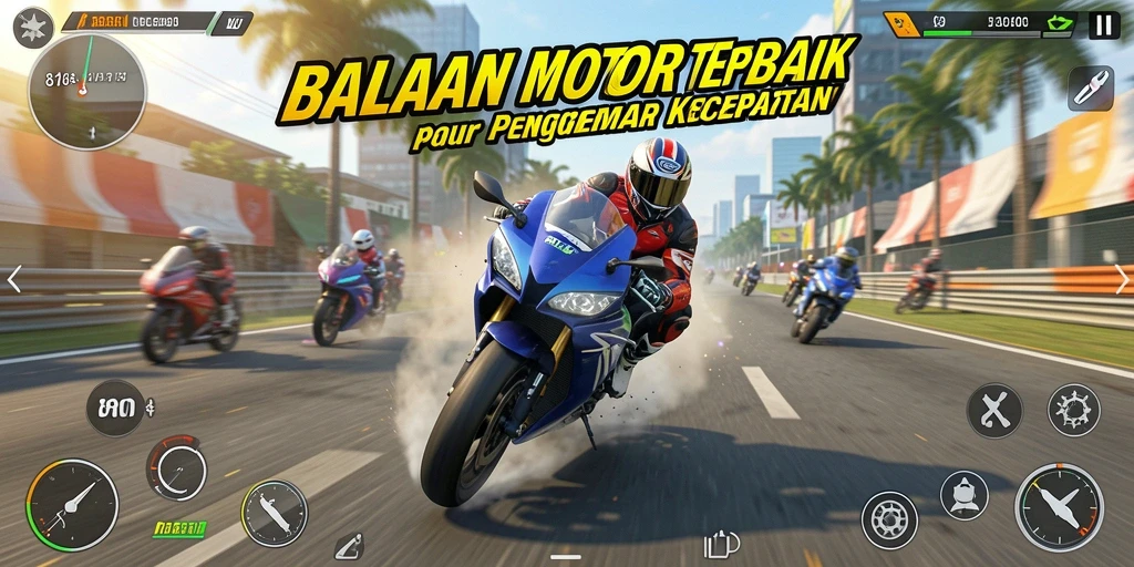 Gameplay seru motor balap di 8180 yang memacu adrenalin.