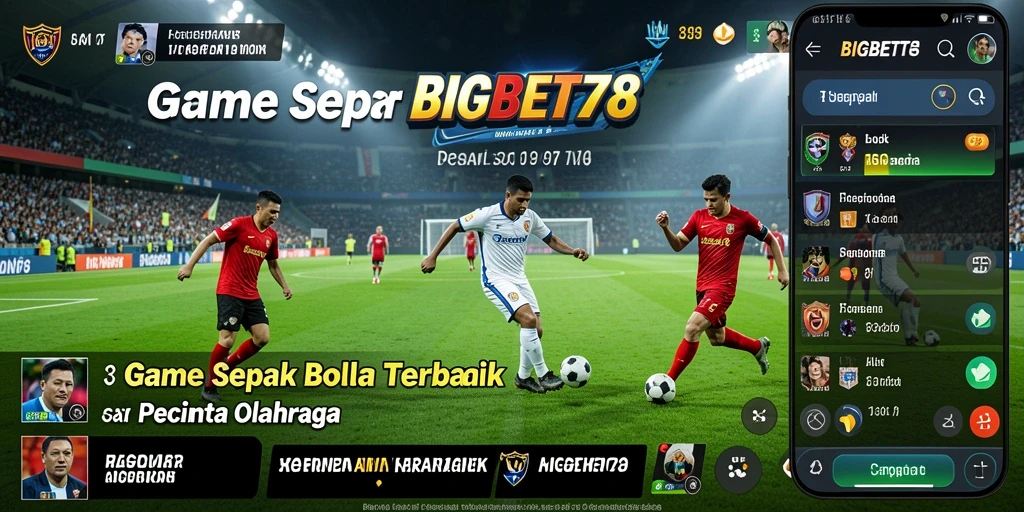 Tampilan gameplay menarik dari BIGBET78 yang menggambarkan aksi sepak bola.