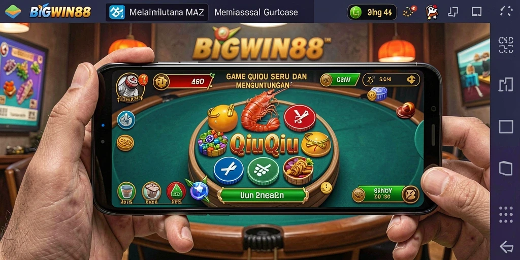 Tampilan gameplay BIGWIN88 yang seru dan interaktif dalam bermain QiuQiu.