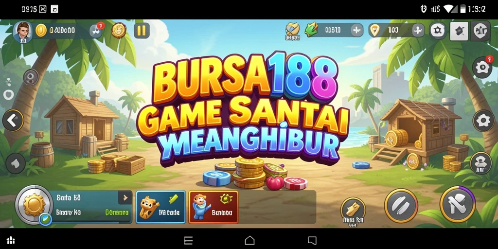 Tampilan gameplay <strong>BURSA188</strong> yang ceria dan penuh warna.