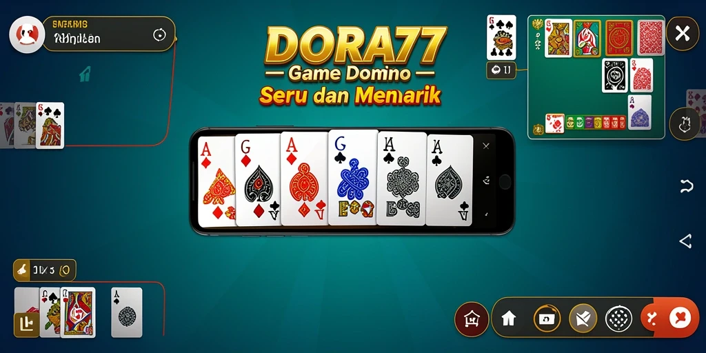 Screenshot utama DORA77 menampilkan gameplay seru Domino.