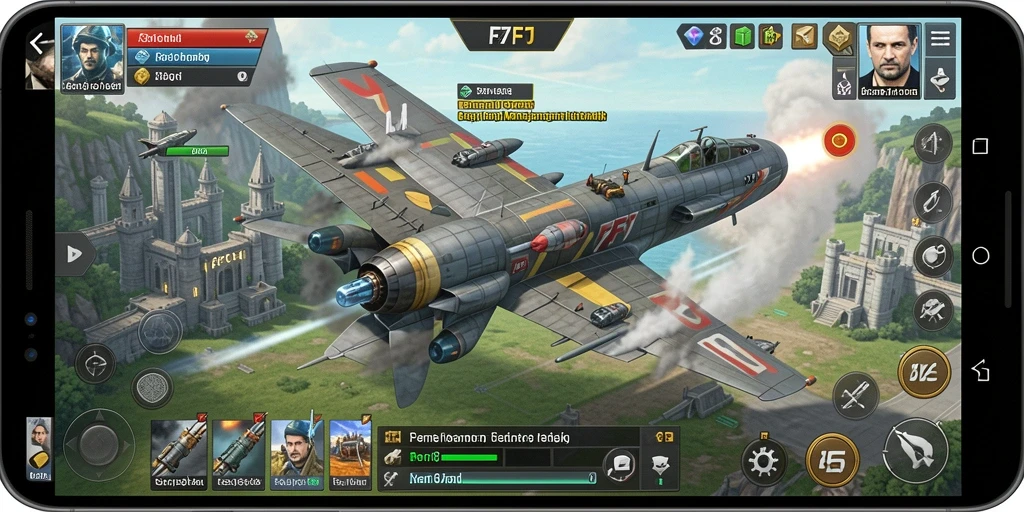 Tangkapan layar F7F7 menampilkan aksi gameplay menarik dengan latar belakang yang menakjubkan.