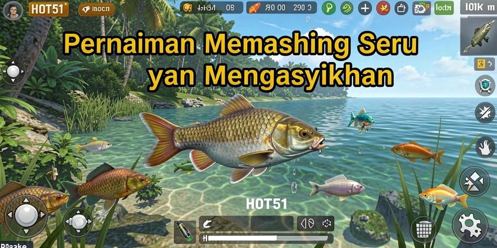 Screenshot gameplay HOT51 menunjukkan pengalaman memancing yang seru dan realistis.