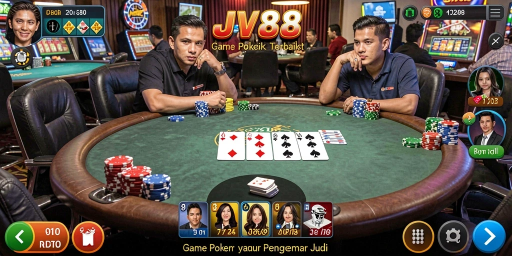 Tampilan screenshot gameplay Poker yang menarik dan mendebarkan.