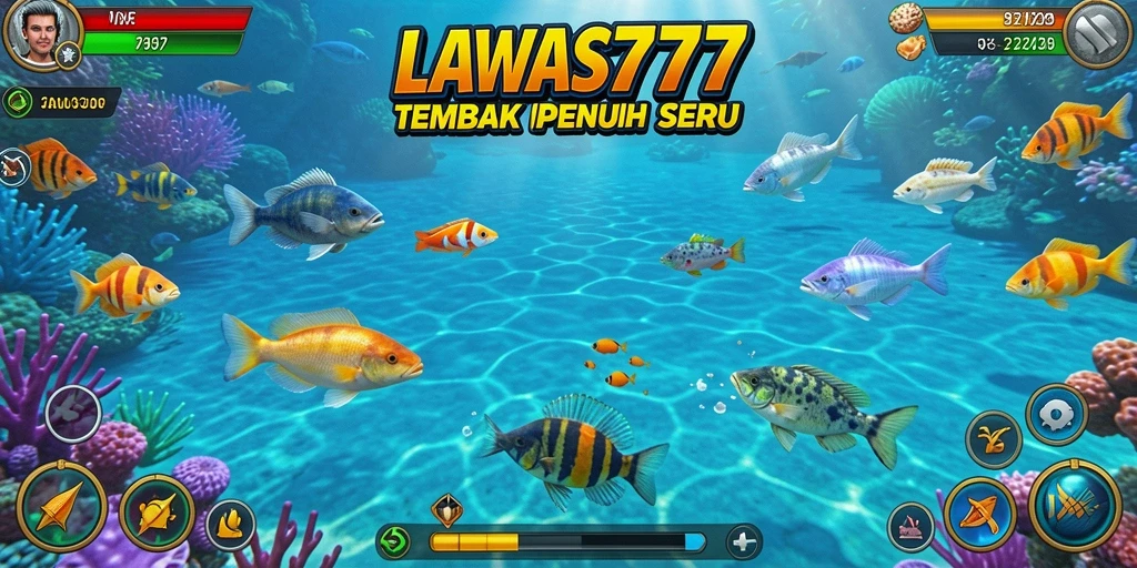 Tampilan gameplay LAWAS777 dengan aksi menembak ikan yang seru.