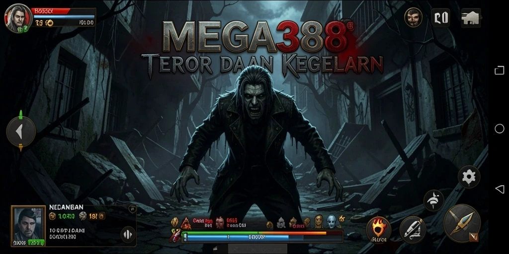 Screenshot MEGA388 menampilkan suasana horor yang mencekam dan menegangkan.