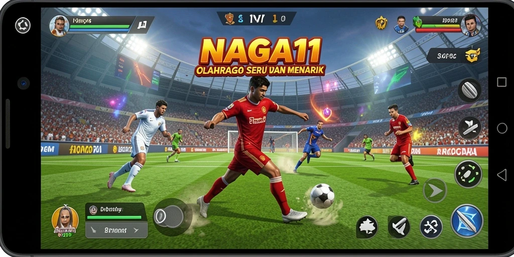 Tampilan menarik gameplay NAGA11 dengan aksi olahraga penuh semangat.