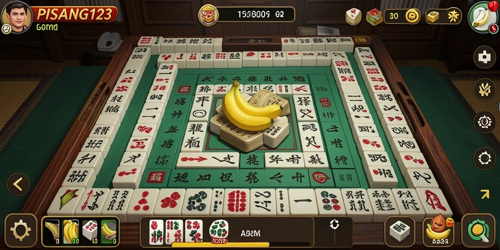 Tampilan menarik dari gameplay Mahjong di PISANG123.