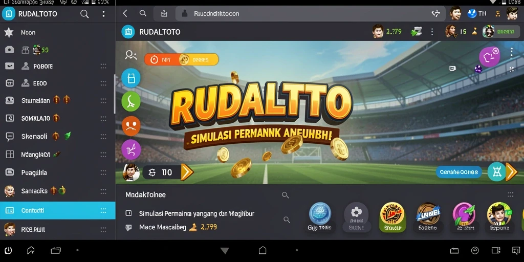 Tangkapan layar RUDALTOTO yang menampilkan gameplay simulasi yang seru dan interaktif.