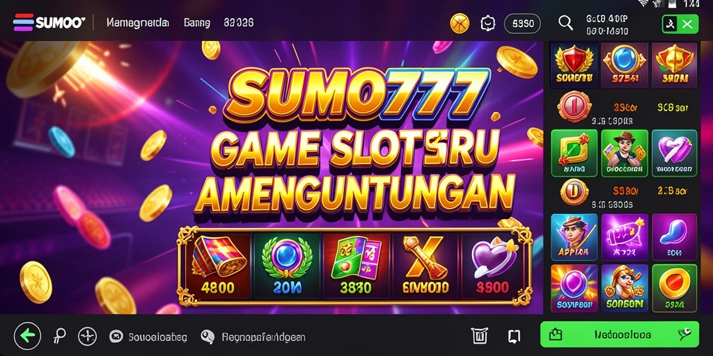 Screenshot SUMO777 menampilkan gameplay slot yang mendebarkan dan penuh warna.