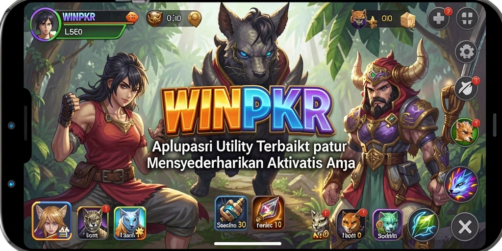 Tampilan screenshot utama WINPKR dengan alat manajemen tugas.